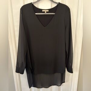 Joan Vass Size L Large Black Long Sleeve Top
